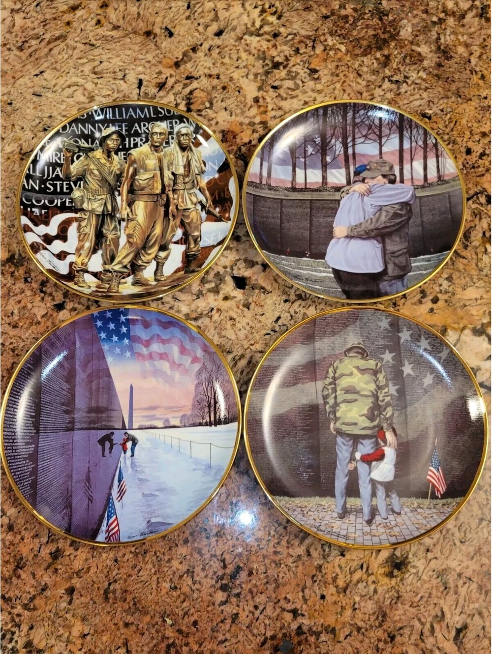The Official Friends Of The Vietnam 4 Collectible Veterans Memorial Plates